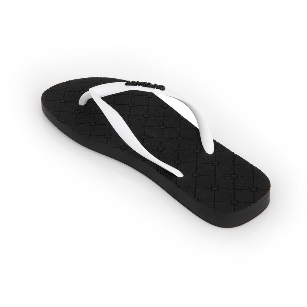 CHINELO DE DEDO MONOGRAMA BRANCO E PRETO