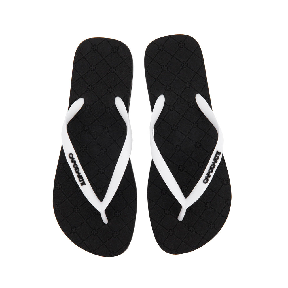 CHINELO DE DEDO MONOGRAMA BRANCO E PRETO