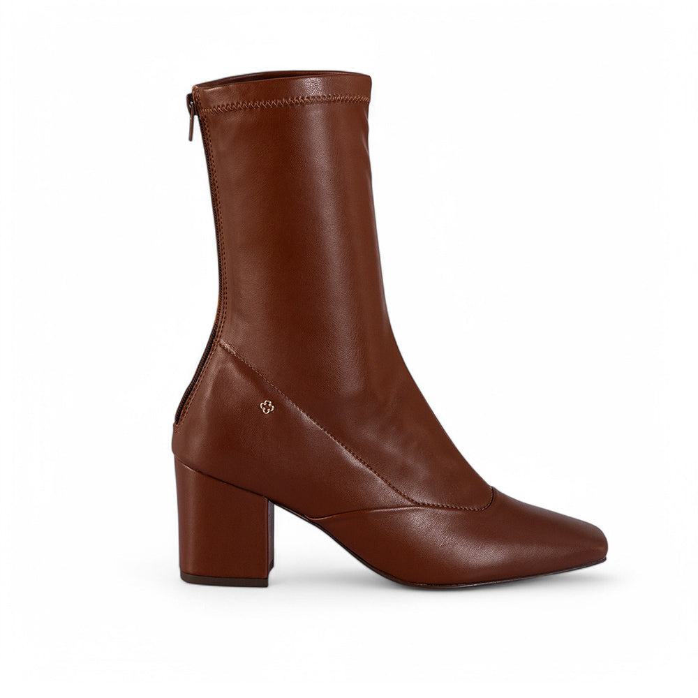 BOTA CANO MÉDIO MARROM STRETCH