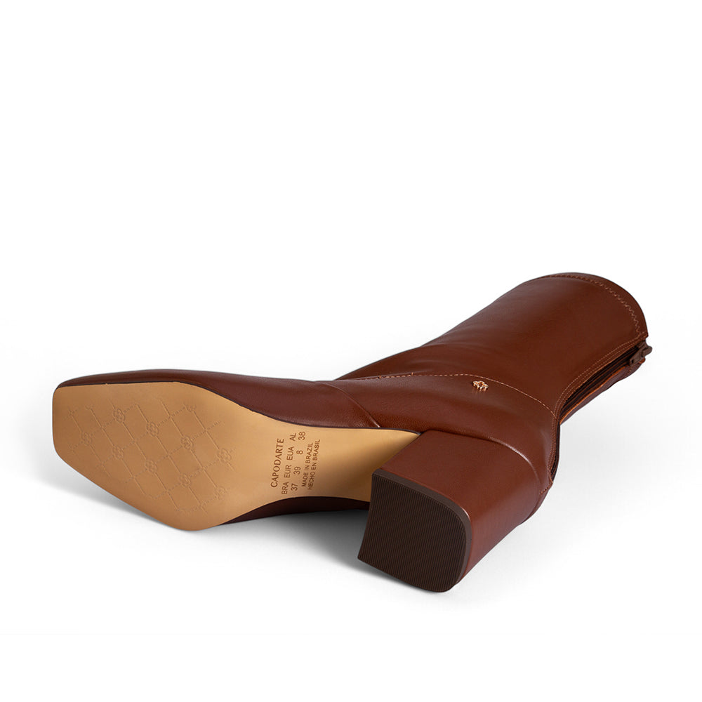 BOTA CANO MÉDIO MARROM STRETCH