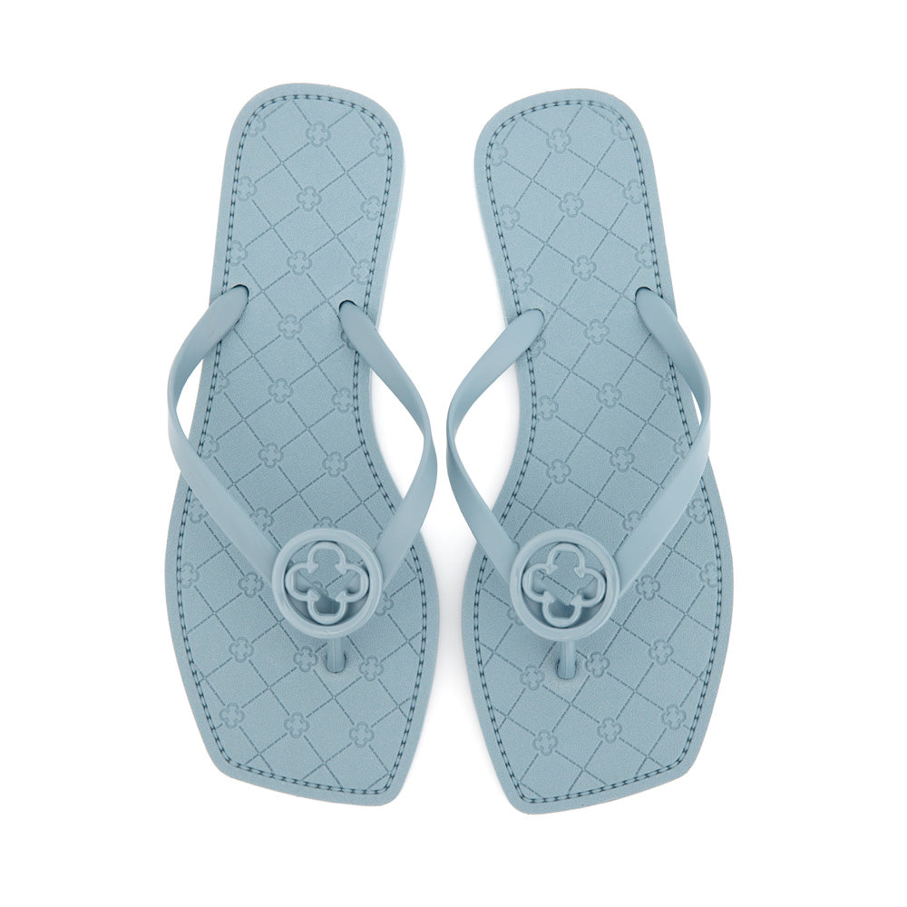 CHINELO DE DEDO BICO QUADRADO AZUL  MONOGRAMA