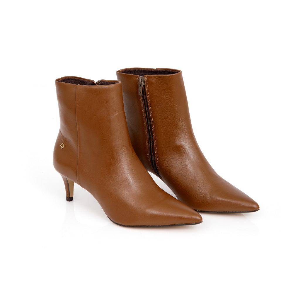 BOTA CANO CURTO CARAMELO MOGNO DE COURO