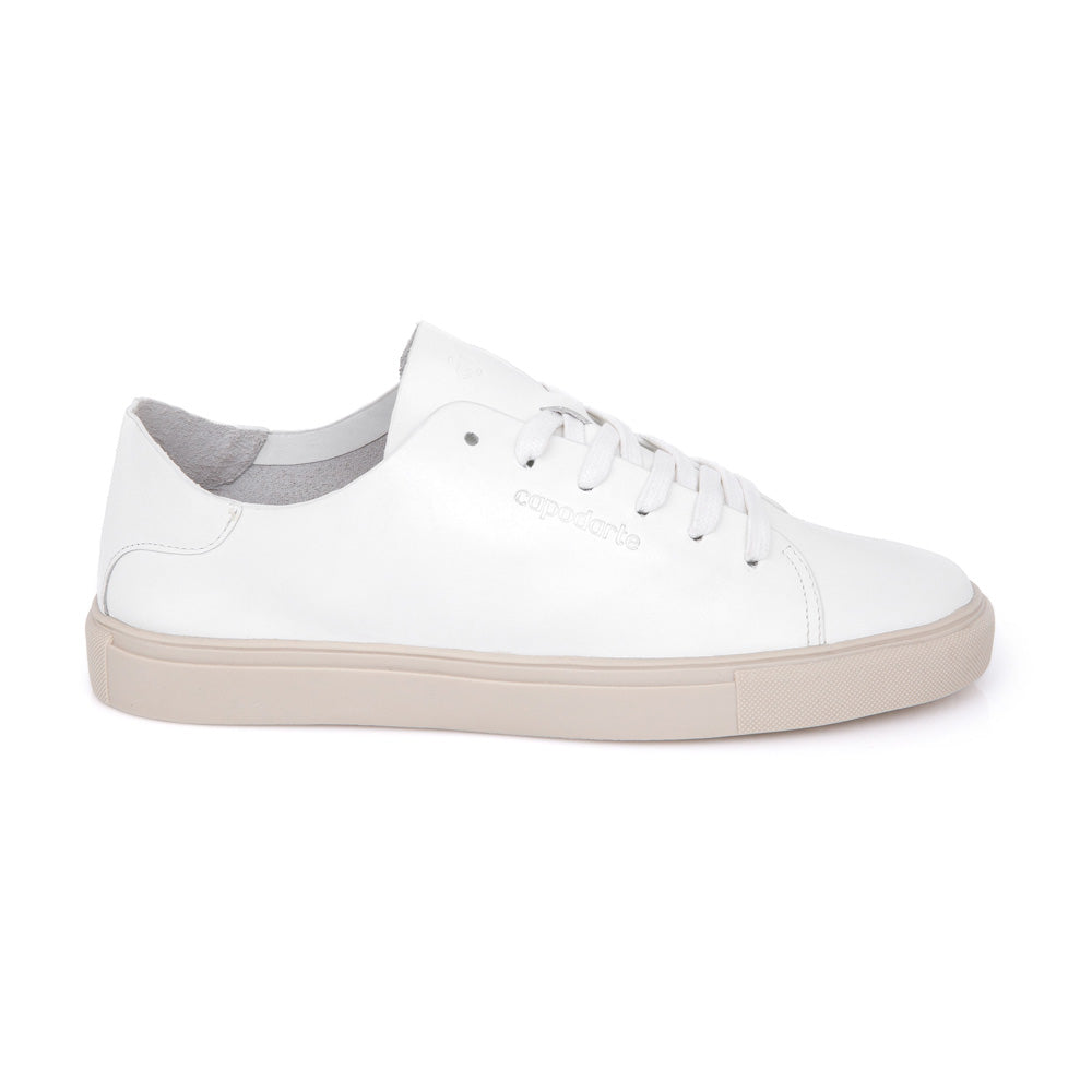 TÊNIS FEMININO BRANCO DE COURO AMARRAÇÃO