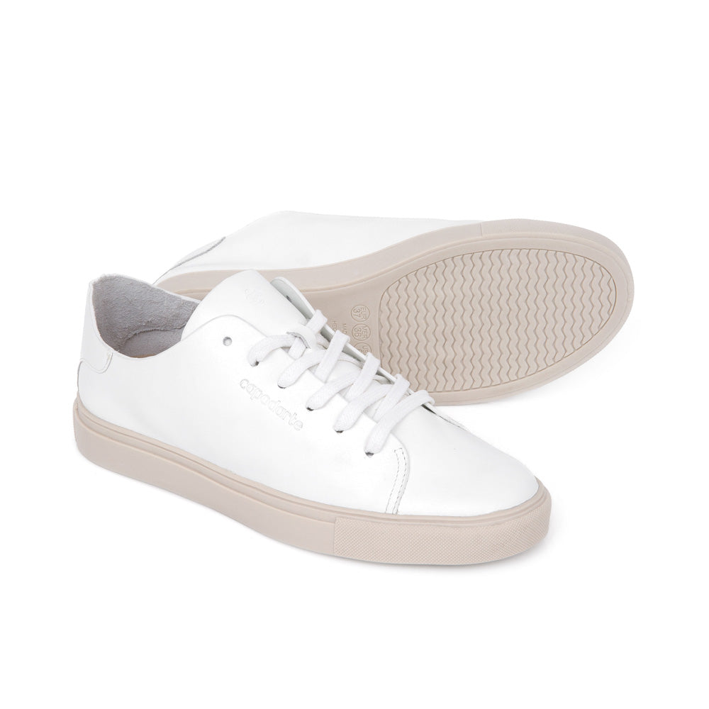 TÊNIS FEMININO BRANCO DE COURO AMARRAÇÃO