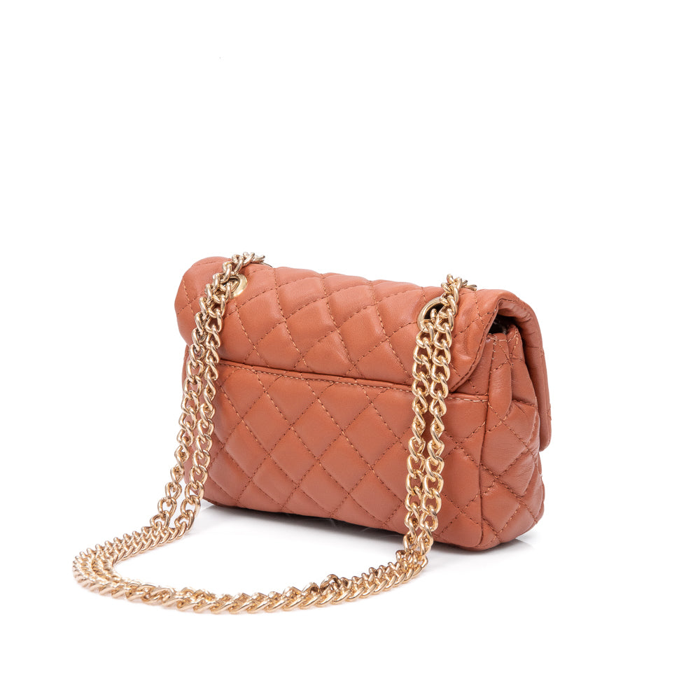 BOLSA PEQUENA COURO CARAMELO OLIVIA