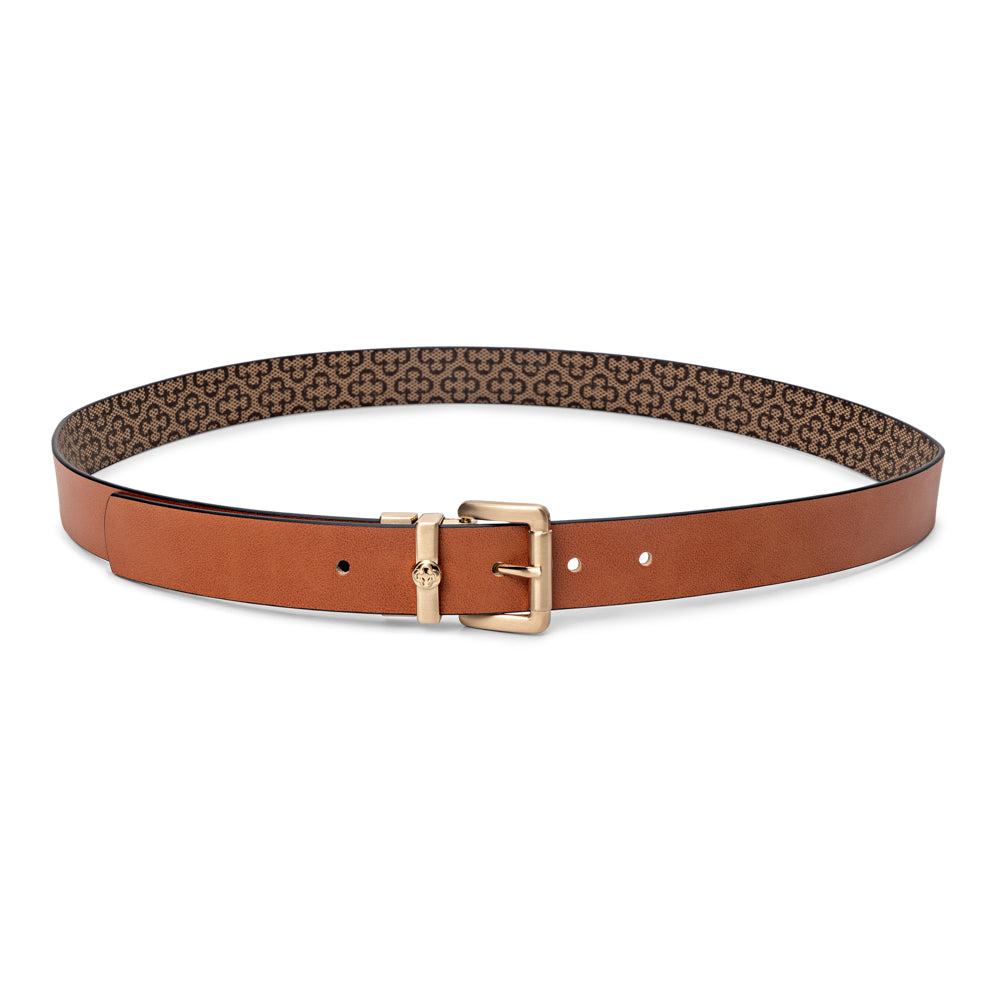 CINTO FEMININO CARAMELO MONOGRAMA