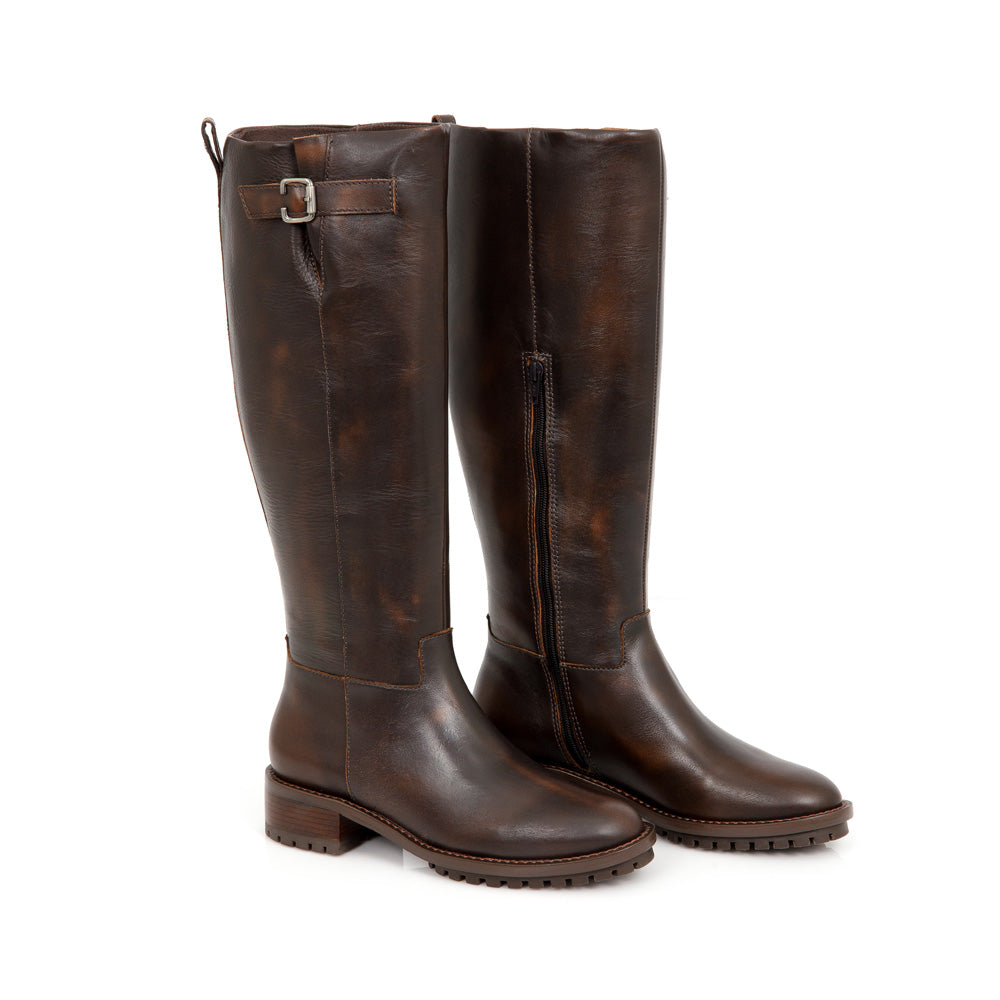 BOTA MONTARIA MARROM TOBACCO  DE COURO