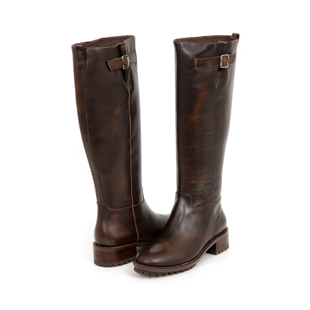BOTA MONTARIA MARROM TOBACCO  DE COURO