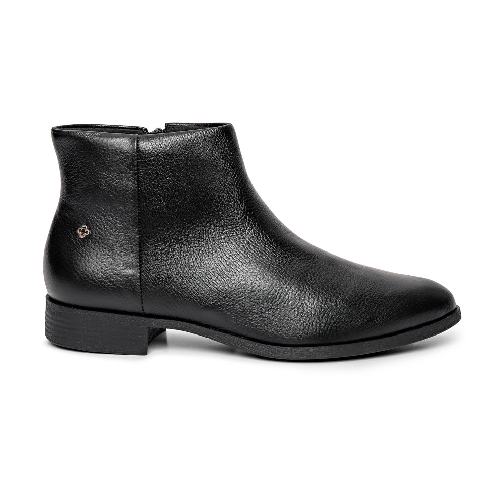 BOTA PRETA CANO CURTO DE COURO