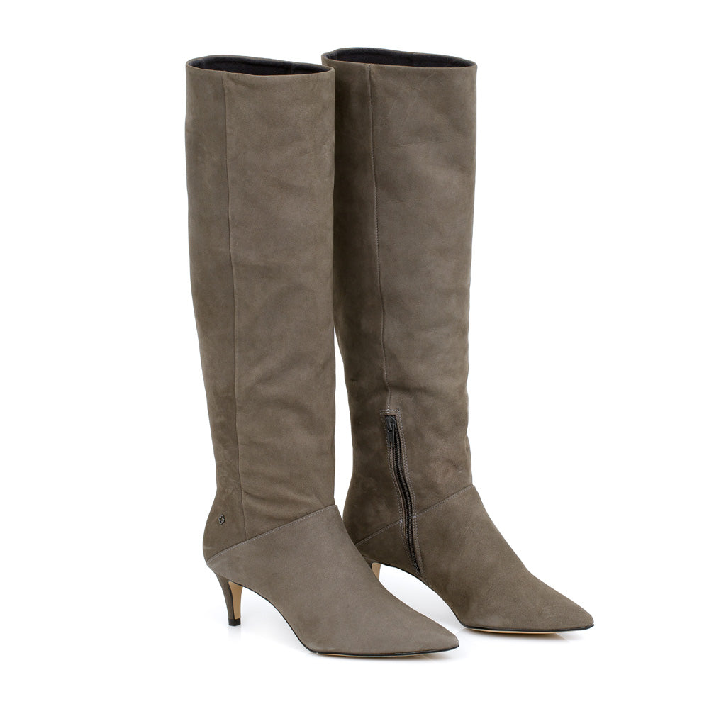 BOTA CANO LONGO CINZA PETRA NOBUCK